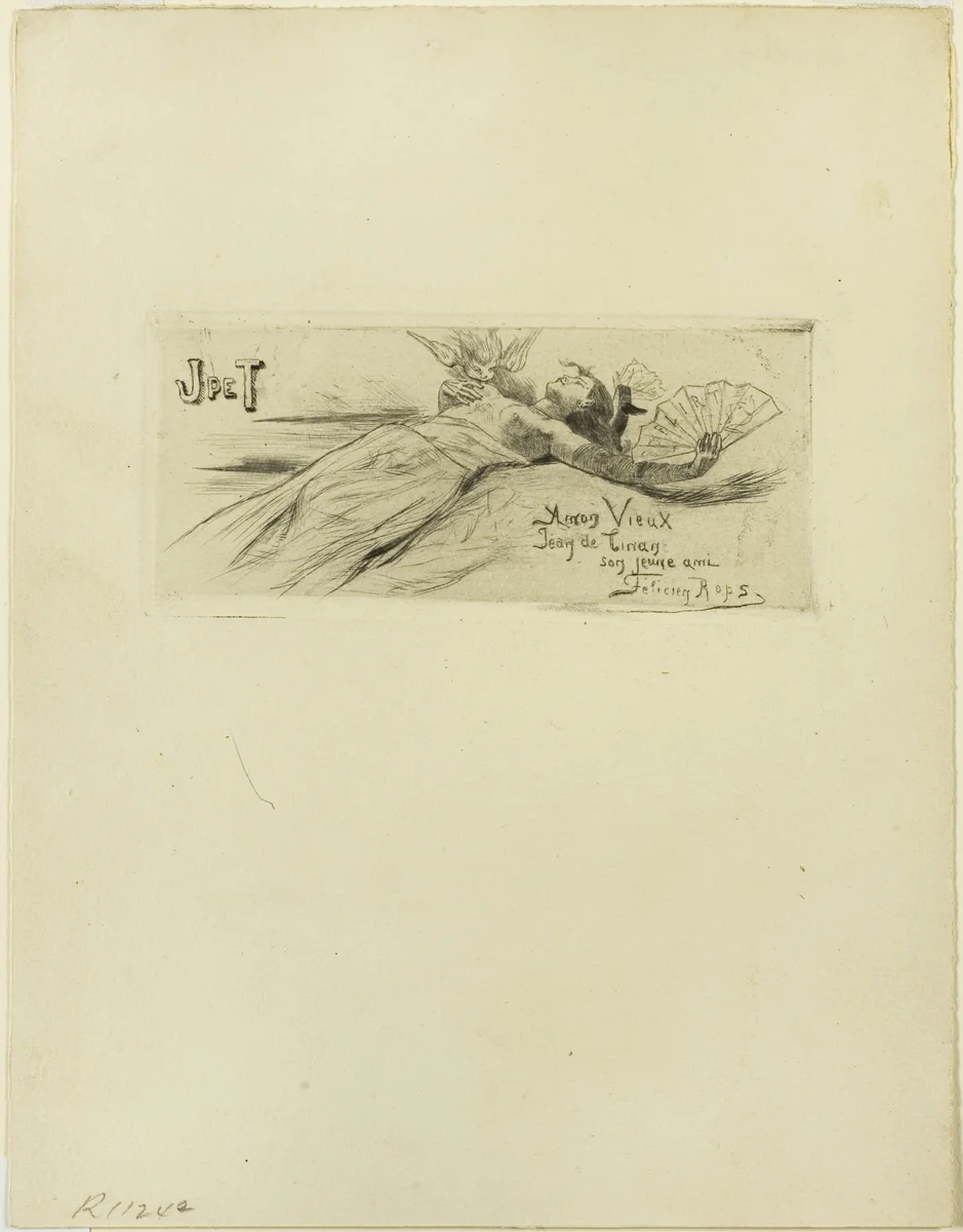 Flirt by Félicien Rops, print, 1894