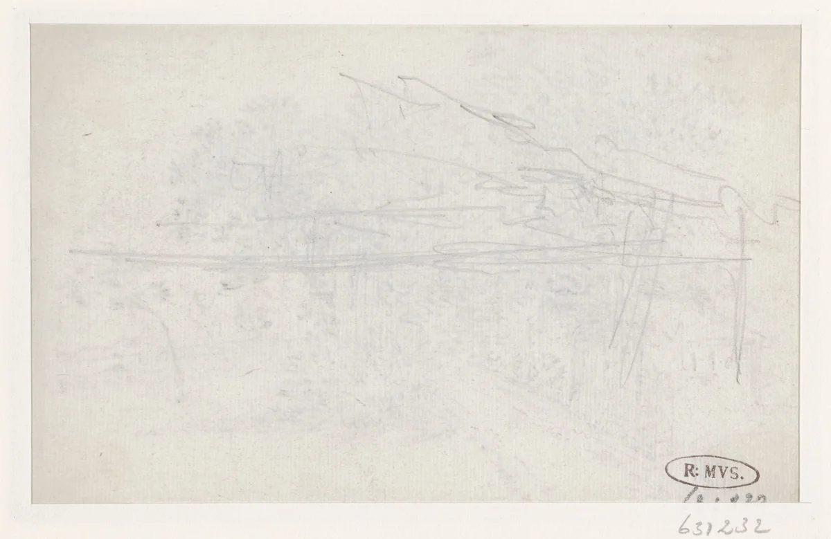Schets van een landschap by Georges Michel, drawing, 1773-1843