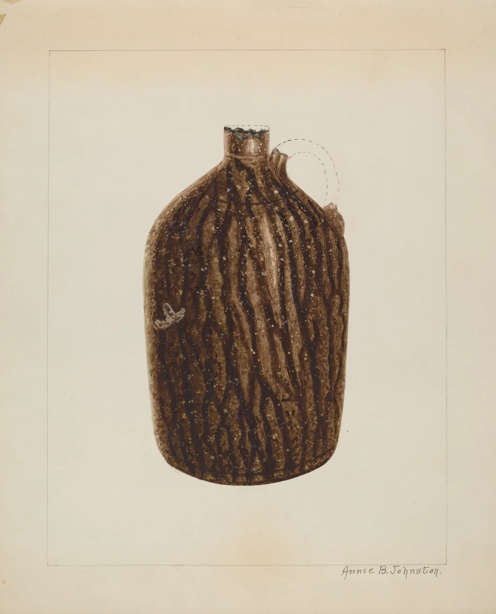 Stoneware Jug by Annie B. Johnston, index of american design, 1938