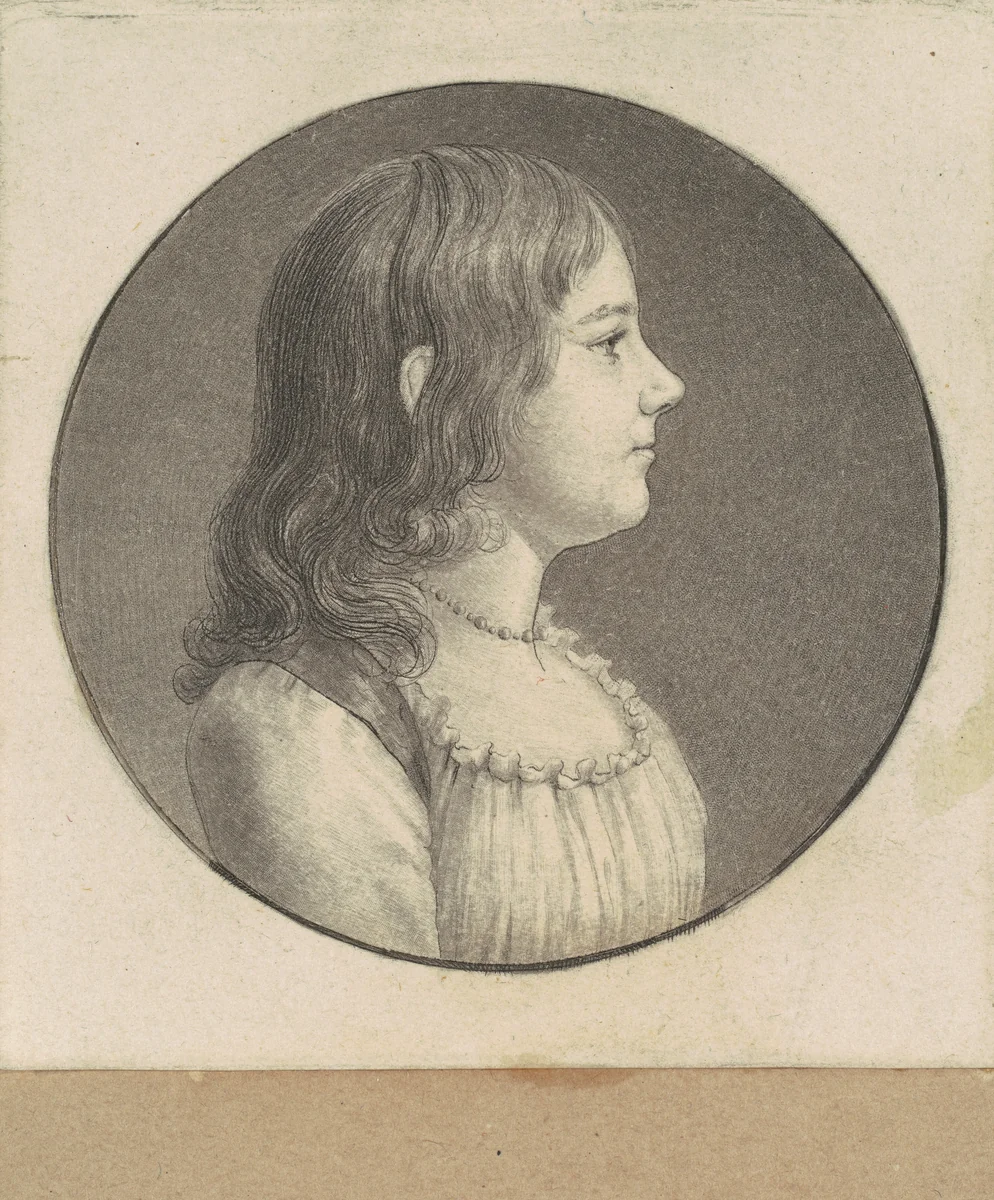 Unidentified Young Woman by Charles B. J. Févret de Saint-Mémin, print, 1797