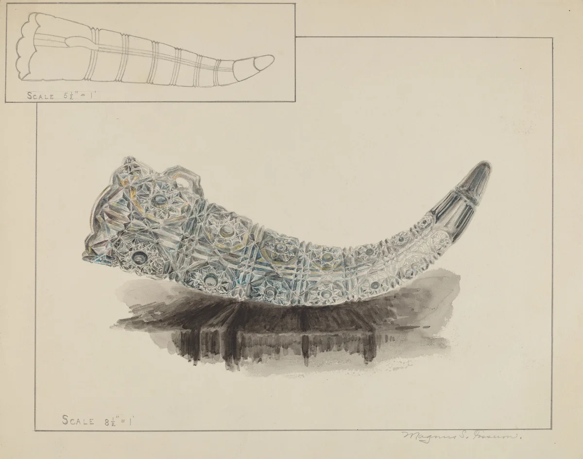 Glass Flower Holder by Magnus S. Fossum, index of american design, 1936