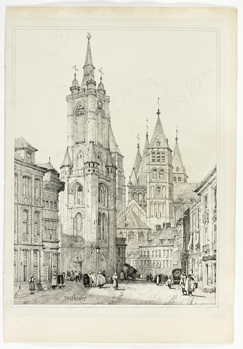 Tournay, from Facsimiles of Sketches made in Flanders and Germany by Samuel Prout, print, 1833