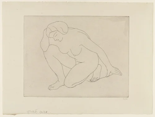 Crouching Woman by Aristide Maillol, print, 1927
