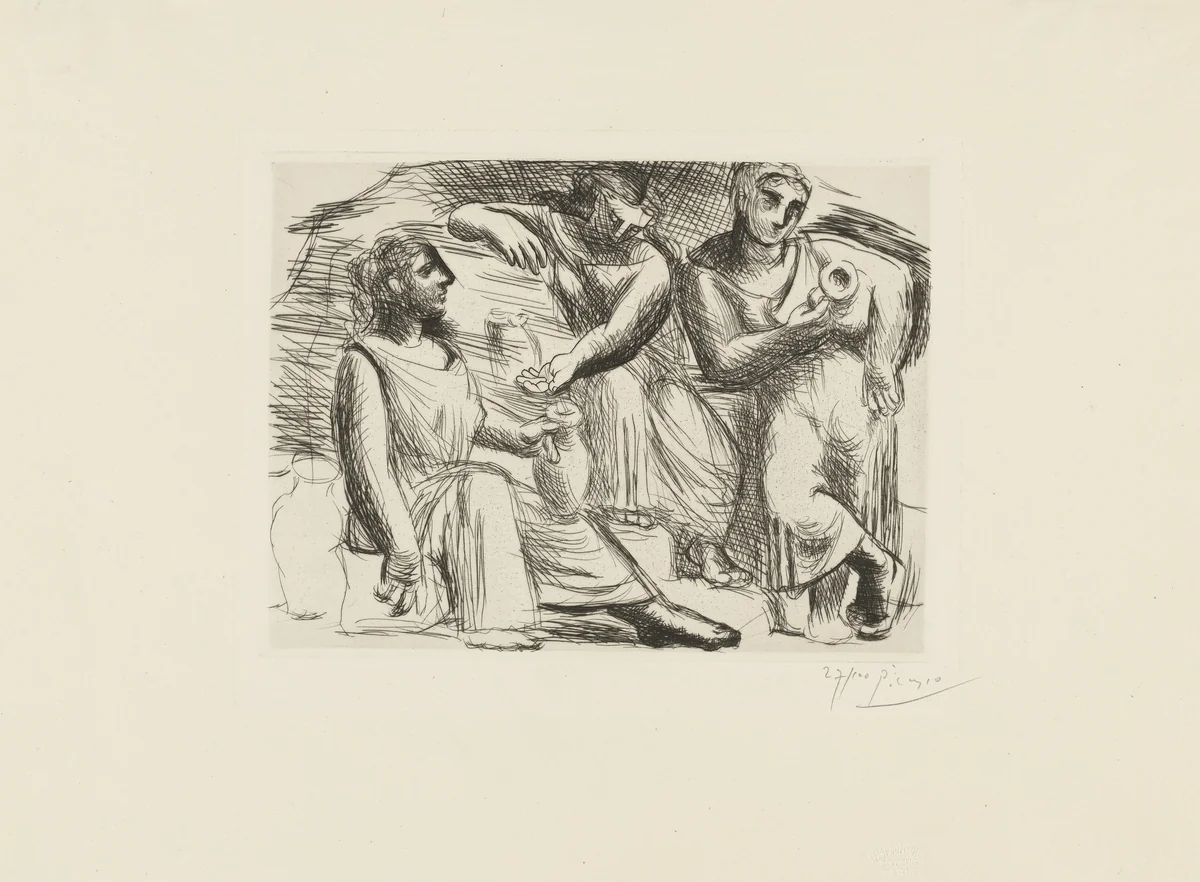 The Source (Three Women at the Fountain) (La Source [Trois femmes à la fontaine]) by Pablo Picasso, print, 1921