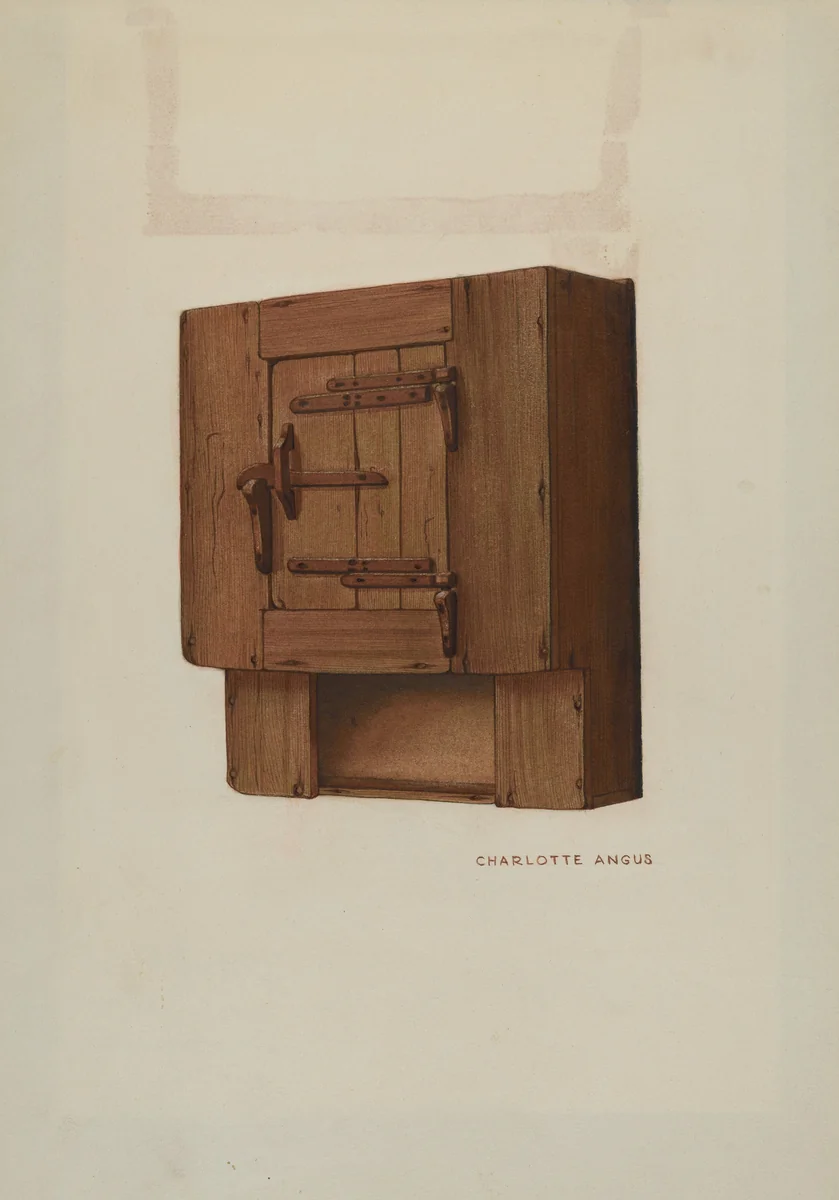 Pa. German Wall Corner Cupboard by Charlotte Angus, index of american design, 1938