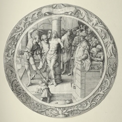 The Round Passion: The Flagellation by Lucas van Leyden, print, 1509