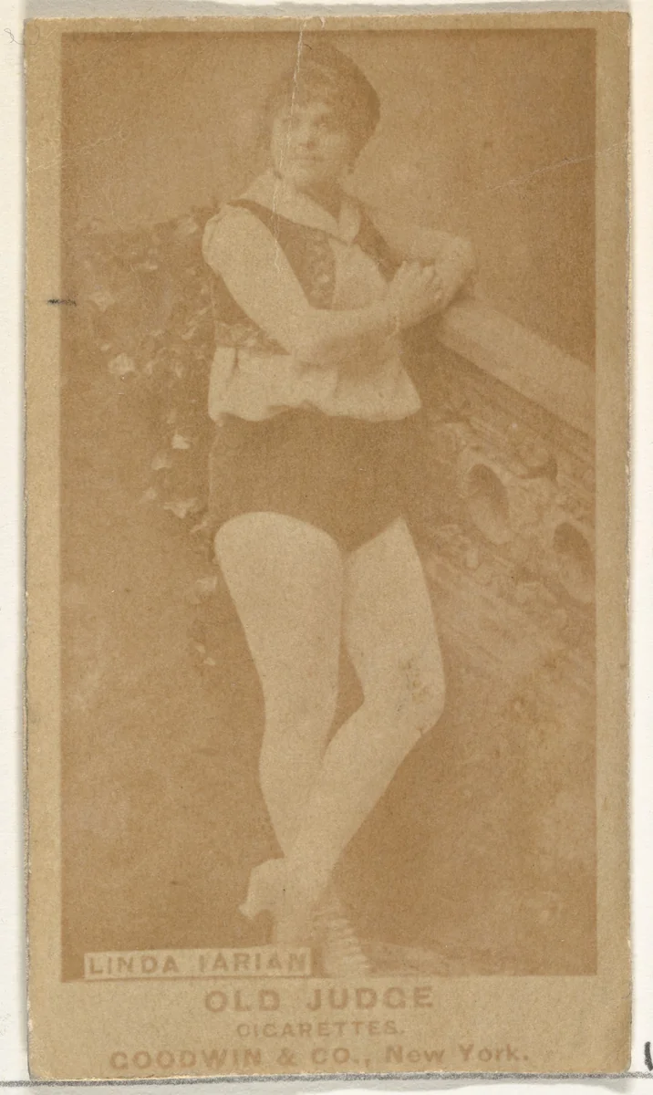 Linda Farian, from the Actors and Actresses series (N171) for Old Judge Cigarettes by Goodwin & Company, photograph, 1886-1890