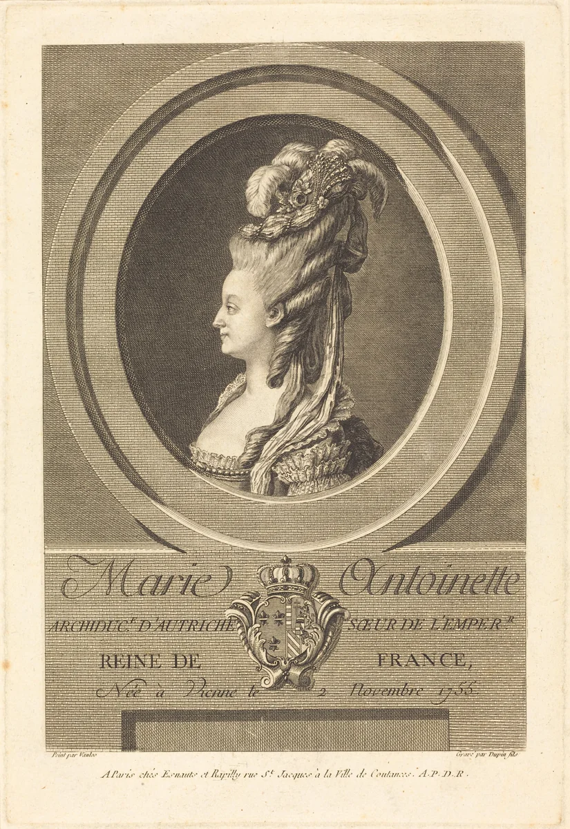 Marie-Antoinette by Nicolas Dupin, print, 1770-1793