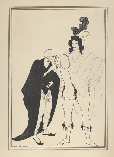 The Examination of the Herald, for "The Lysistrata of Aristophanes" by Aubrey Beardsley, print, 1921-1931