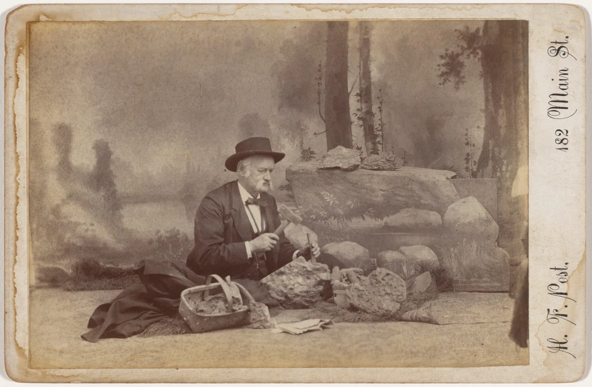 "Dominic Parsons Hunting for Fossils" by Henry F. Post, photograph, 1891-1901