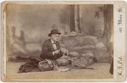 "Dominic Parsons Hunting for Fossils" by Henry F. Post, photograph, 1891-1901