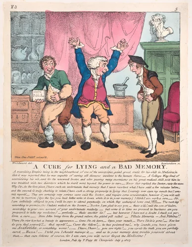 A Cure for Lying and a Bad Memory by Thomas Rowlandson, print, 1807