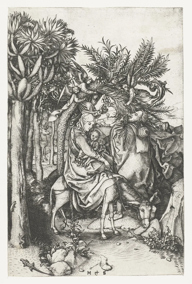 De vlucht naar Egypte by Unknown, print, 1470-1491