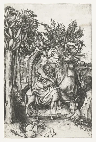 De vlucht naar Egypte by Unknown, print, 1470-1491