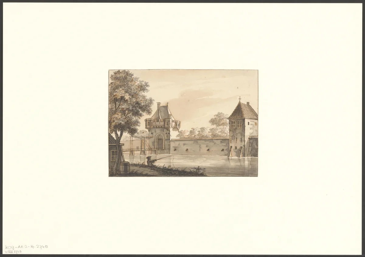 Gezicht op de Heiligewegspoort by anonymous, drawing, 1700-1799