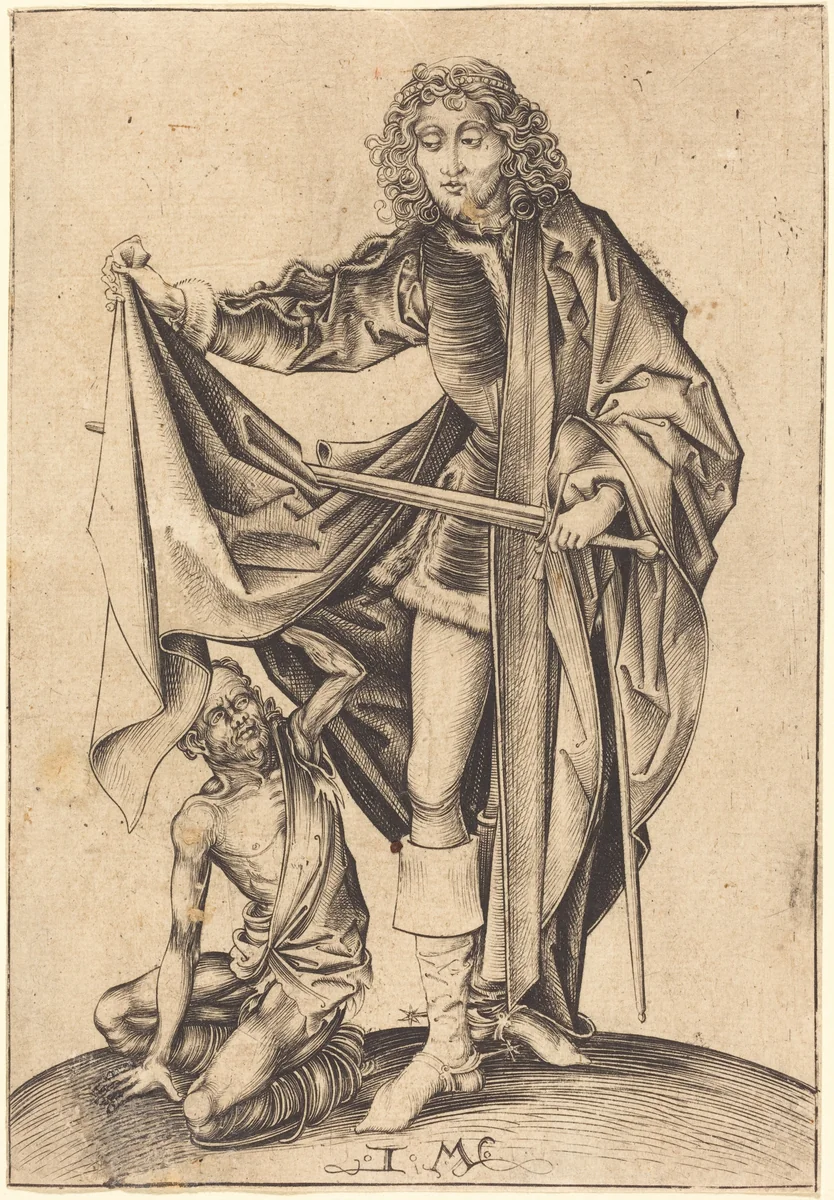 Saint Martin by Israhel van Meckenem; Martin Schongauer, print, 1480-1490
