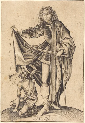 Saint Martin by Israhel van Meckenem; Martin Schongauer, print, 1480-1490