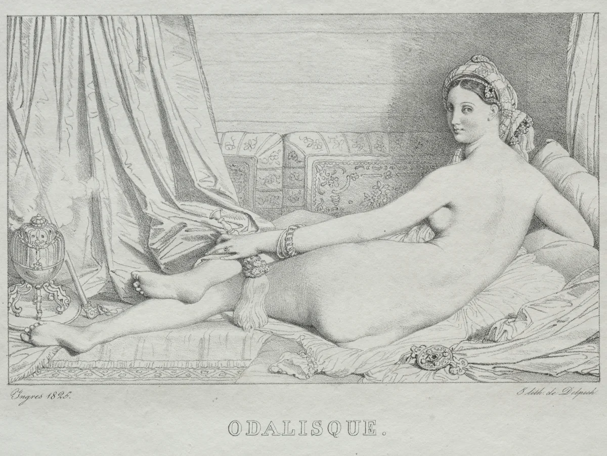 Odalisque by Jean-Auguste-Dominique Ingres, print, 1825