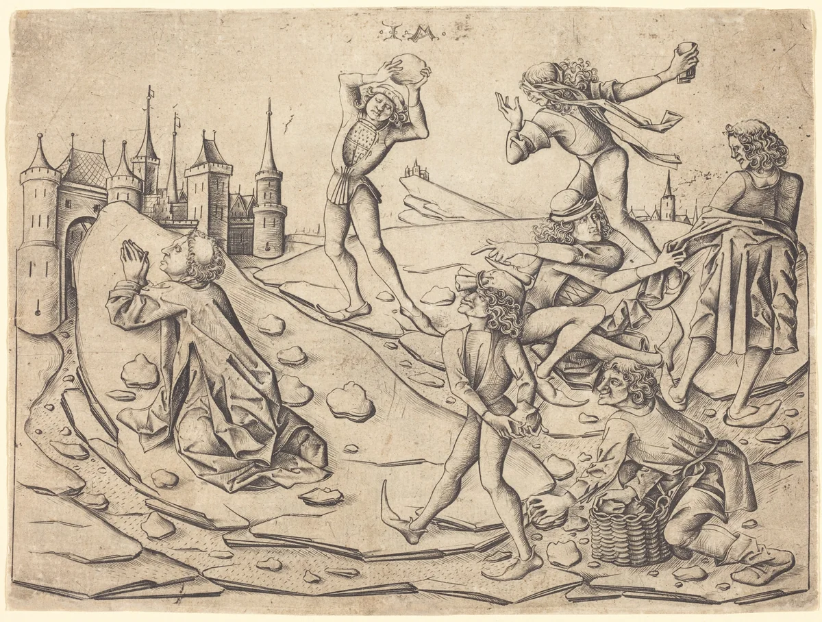 The Stoning of Saint Stephen by Israhel van Meckenem, print, 1470