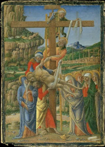 Descent from the Cross by Girolamo da Cremona, manuscript, 1451-1483