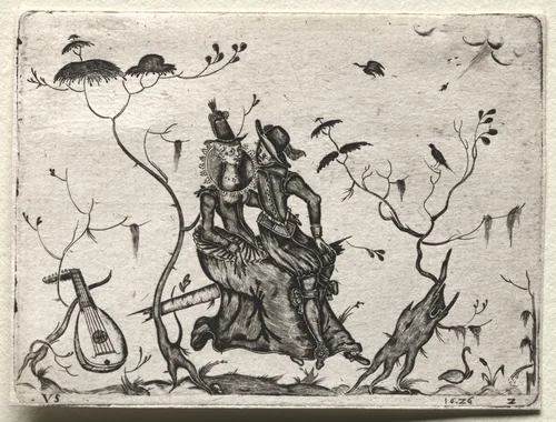 Pair of Lovers by Valentin Sezenius, print, 1626