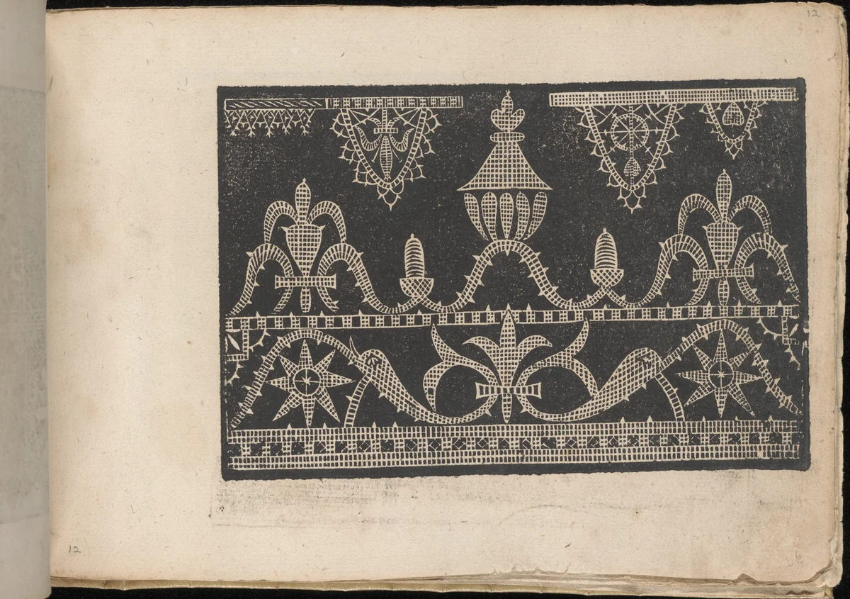 Fiori di Ricami Nuovamente Posti in Luce, page 12 (recto) by Matteo Florimi, book, 1591
