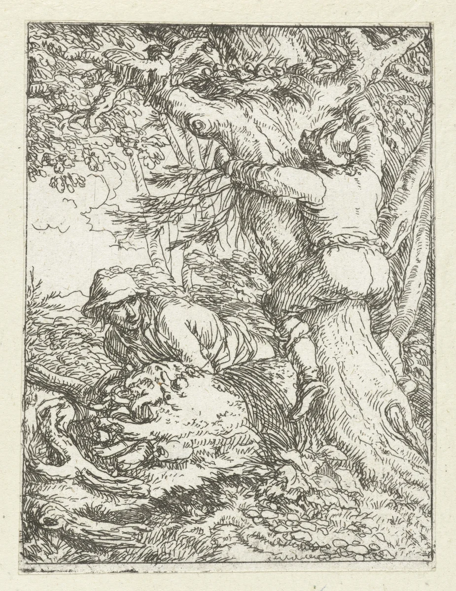 De nestuithaler by Jonas Umbach, print, 1634-1693