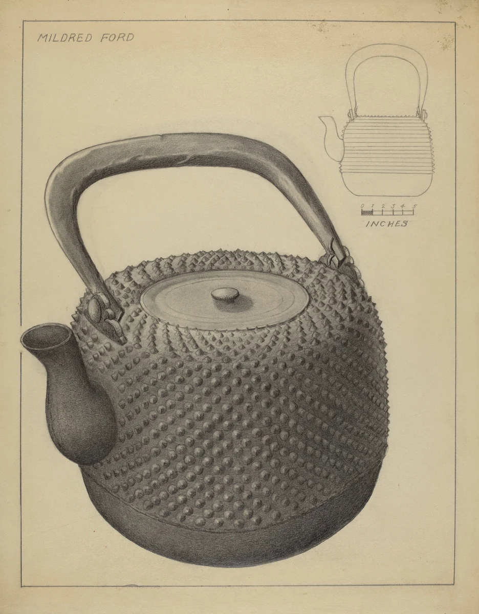 Tea Kettle by Mildred Ford, index of american design, 1936