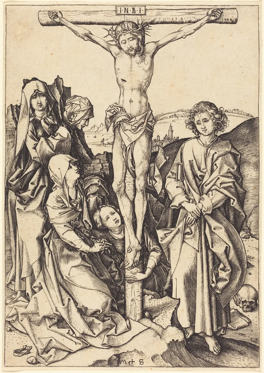 The Crucifixion by Martin Schongauer, print, 1480