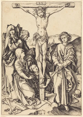 The Crucifixion by Martin Schongauer, print, 1480