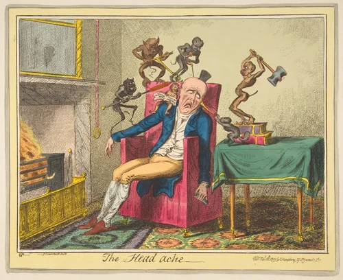 The Head Ache by George Cruikshank, print, 1819