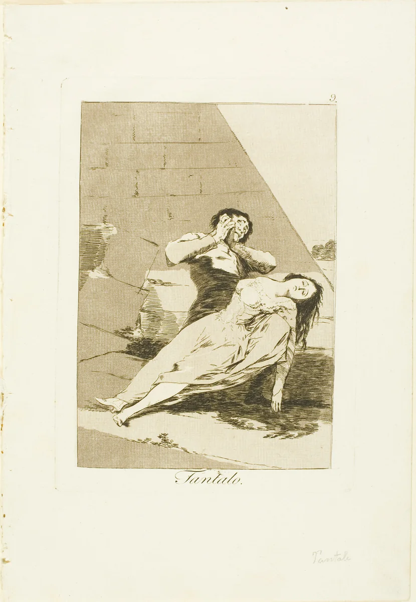Tantalus, plate 9 from Los Caprichos by Francisco José de Goya, print, 1797-1799