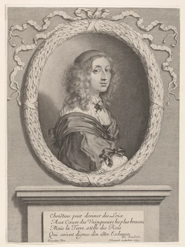 Christine, reine de Suède by Robert Nanteuil, print, 1654