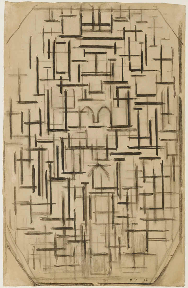 Church Facade 6 by Piet Mondrian, drawing, 1915