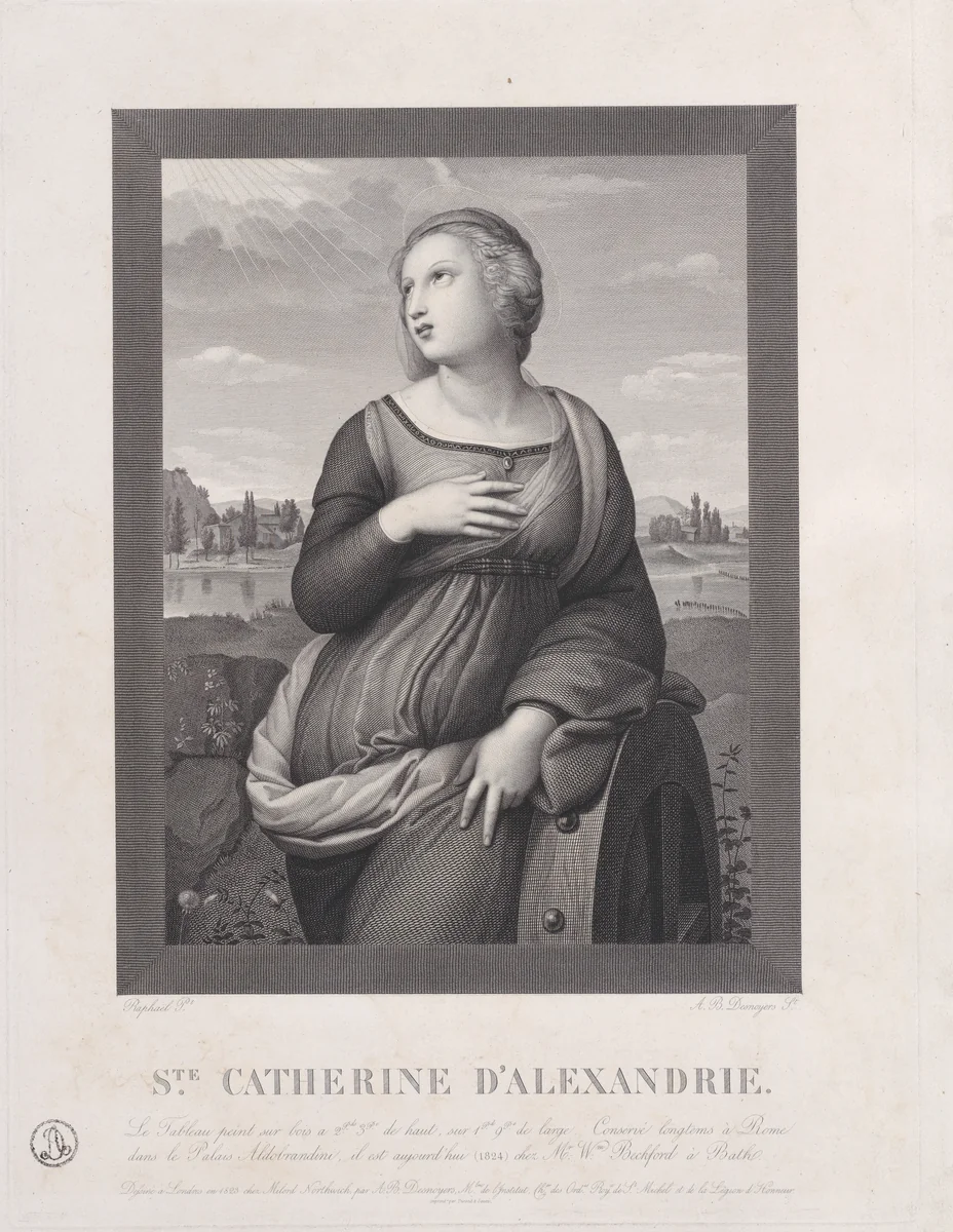 Saint Catherine of Alexandria by Auguste Gaspard Louis Boucher Desnoyers, print, 1824