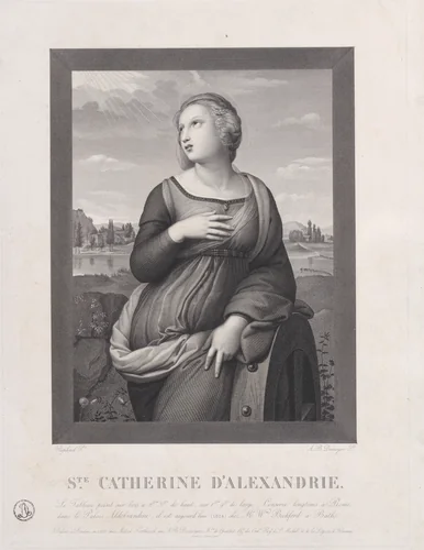 Saint Catherine of Alexandria by Auguste Gaspard Louis Boucher Desnoyers, print, 1824