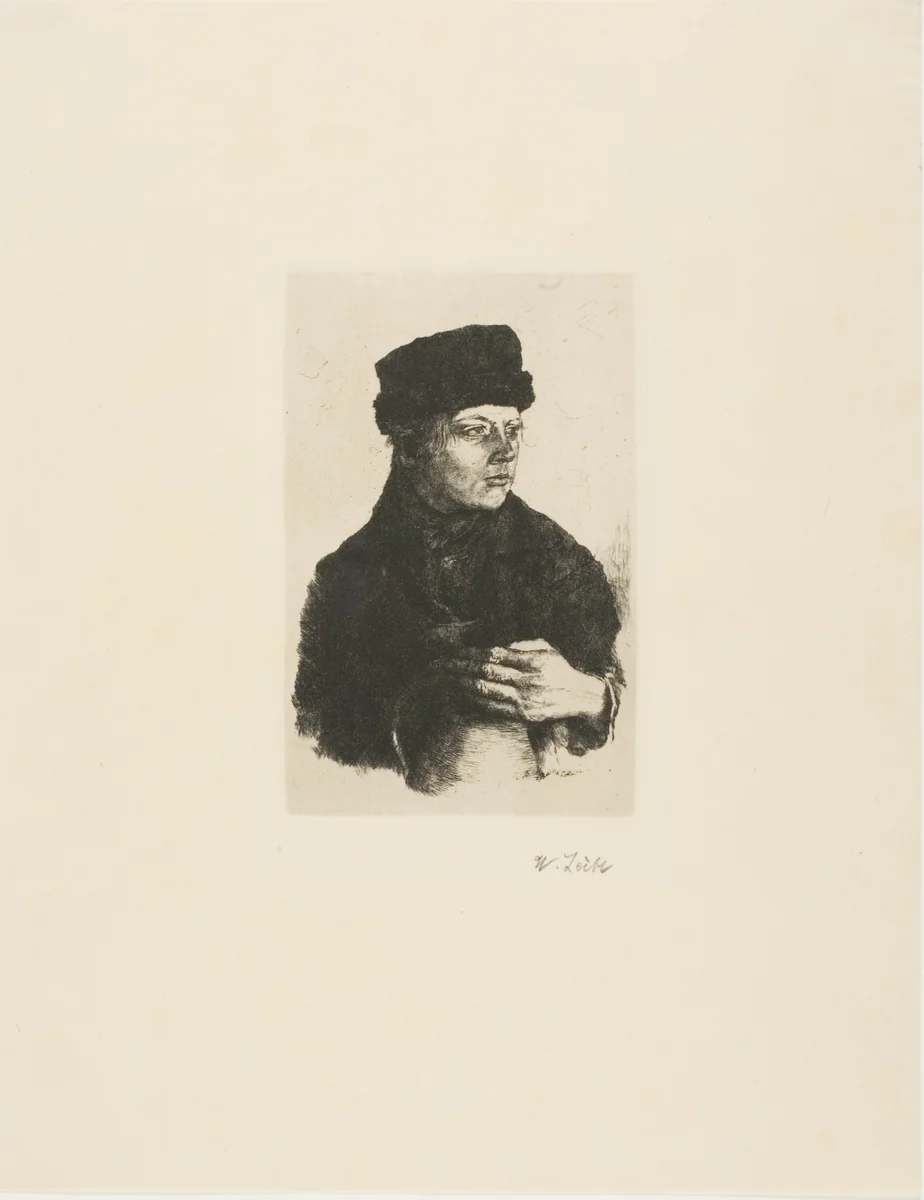 Peasant Boy with Jug by Wilhelm Leibl, print, 1875-1877