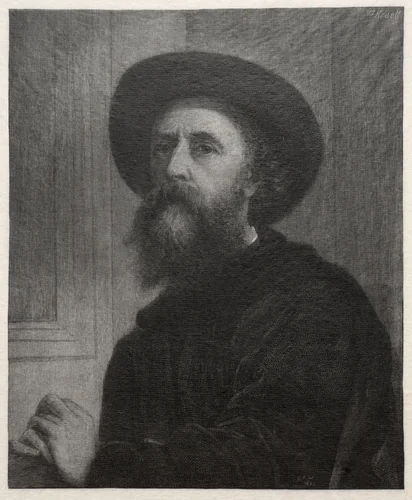 Self-Portrait by Gustav Kruell, print, 1877-1887