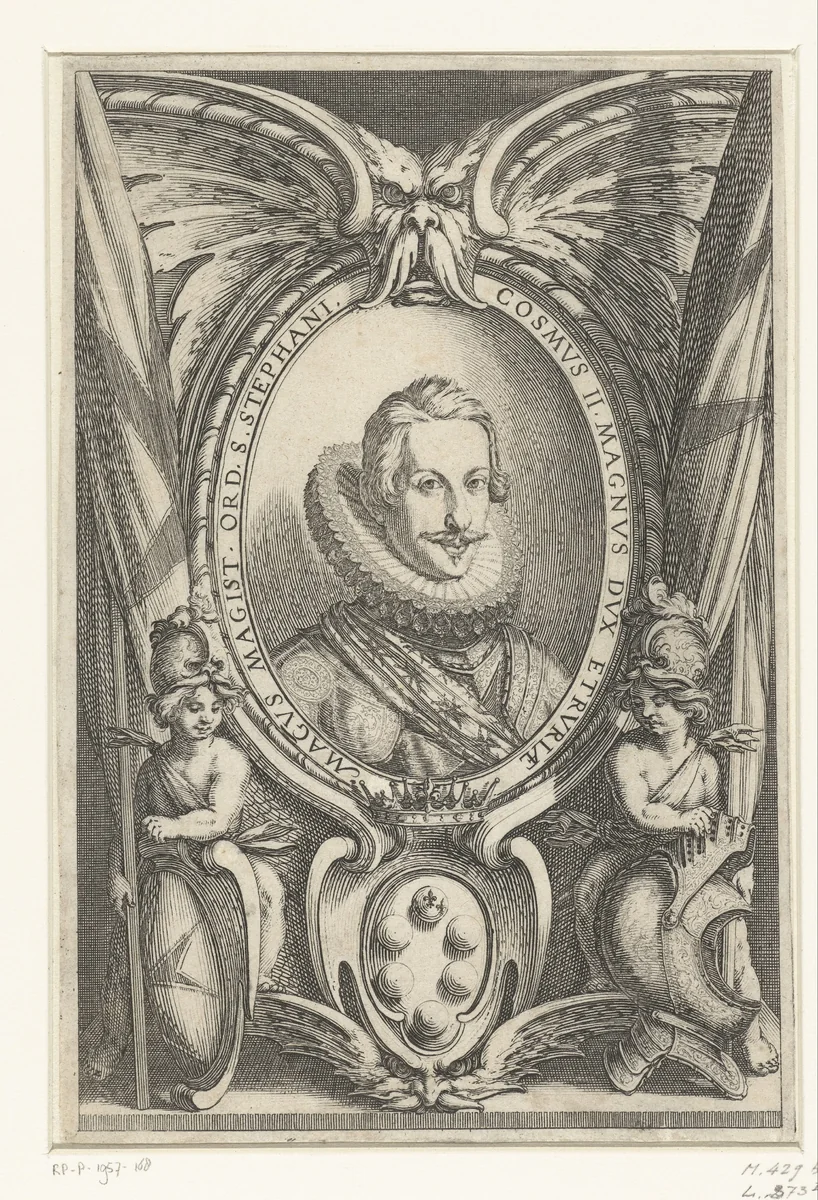 Portret van Cosimo II de' Medici by Jacques Callot, print, 1620