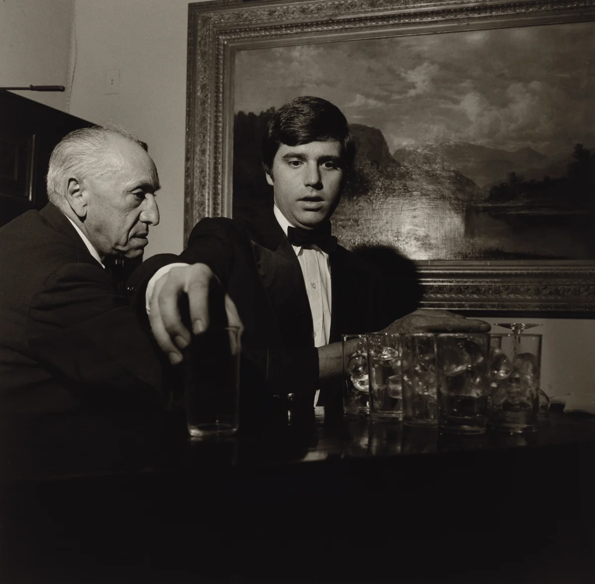 Russian Orthodox Fund, New York City by Larry Fink, photograph, 1975