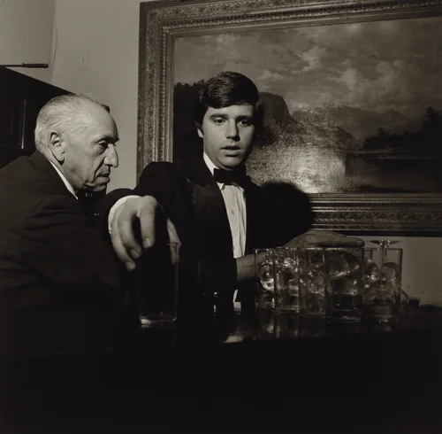 Russian Orthodox Fund, New York City by Larry Fink, photograph, 1975