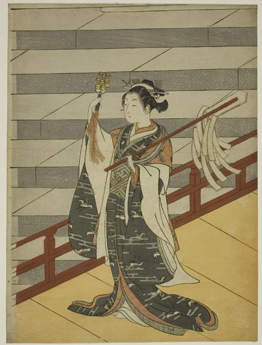 The Kagura Dancer by Suzuki Harunobu (鈴木春信), print, 1761-1770