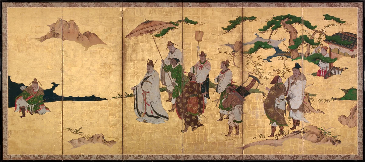 Meeting between Emperor Wen and Fisherman Lü Shang by Kano Takanobu, painting, 1590-1610