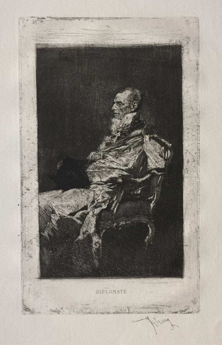 Diplomat by Mariano Fortuny, print, 1868