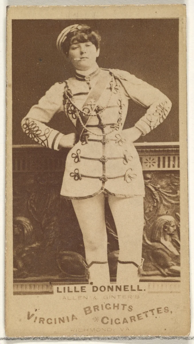 Lille Donnell, from the Actors and Actresses series (N45, Type 1) for Virginia Brights Cigarettes by Allen & Ginter, photograph, 1885-1891