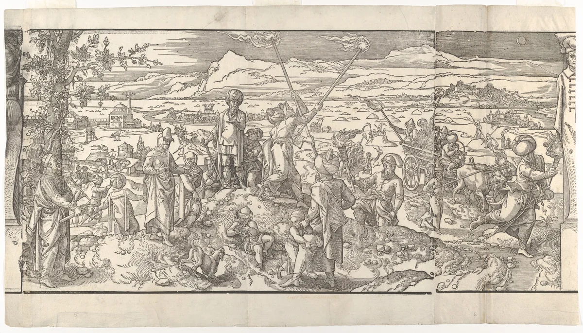 Festival of the New Moon from the frieze Ces Moeurs et fachons de faire de Turcz (Customs and Fashions of the Turks) by Pieter Coecke van Aelst, print, 1553