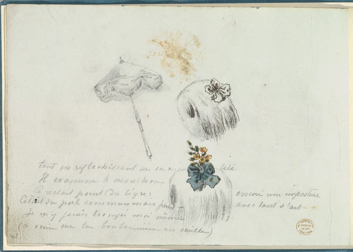 Sketches for Two Muffs and a Parasol by anonymous, other, 1785-1790
