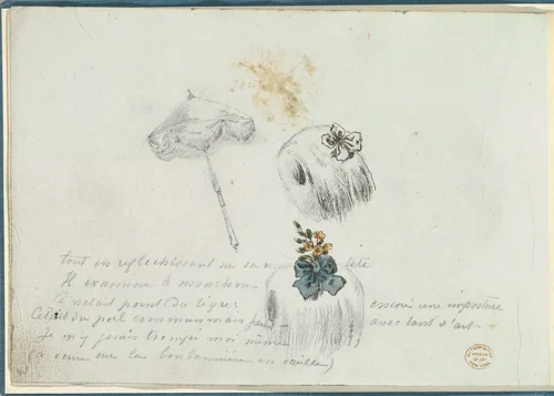 Sketches for Two Muffs and a Parasol by anonymous, other, 1785-1790
