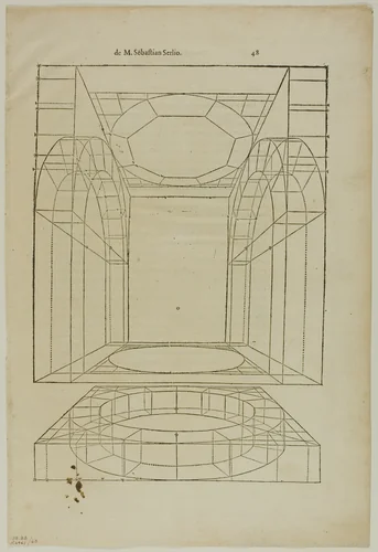 Architectural Drawing from Le livre d' Architecture, plate 68 from Woodcuts from Books of the XVI Century by Sebastiano Serlio, print, 1545