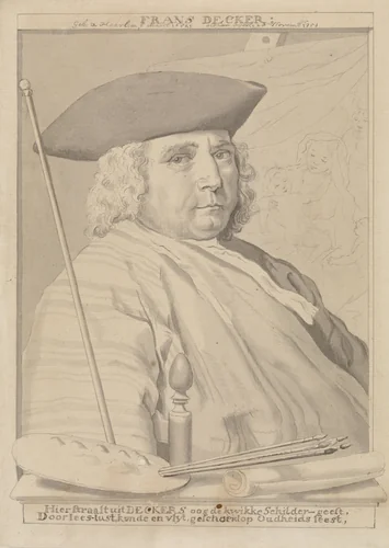 Portret van Frans Decker by Tako Hajo Jelgersma, drawing, 1736
